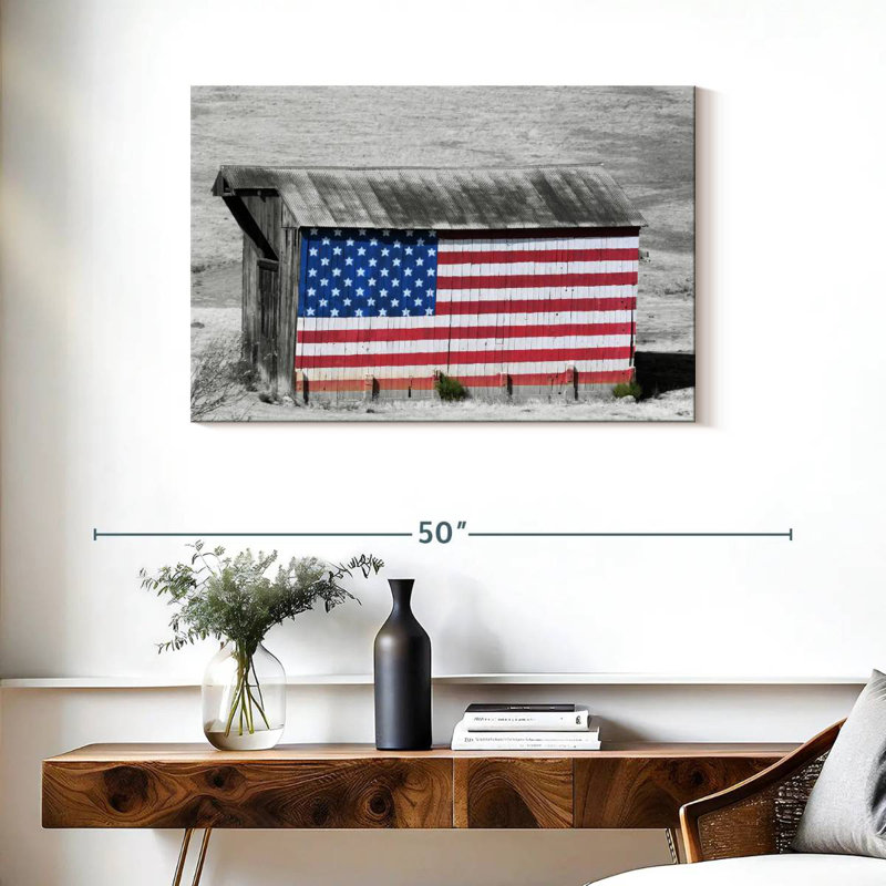 Drapeau américain Borges Barn, H 24 po x l 36 po