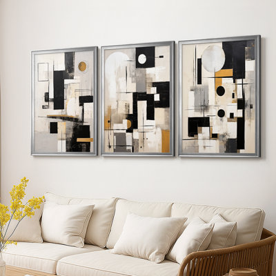 ABSTRACT Series CCCLXXXI  -Custom Framed  Wrapped Gallery Canvas - 3 Pieces