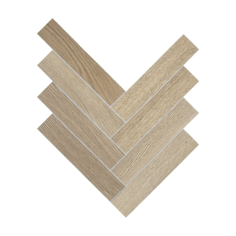 10.8'' x 9.3'' x 4mm Herringbone SPC Peel & Stick Floor Tile Luxury Vinyl Flooring, Warm Oak