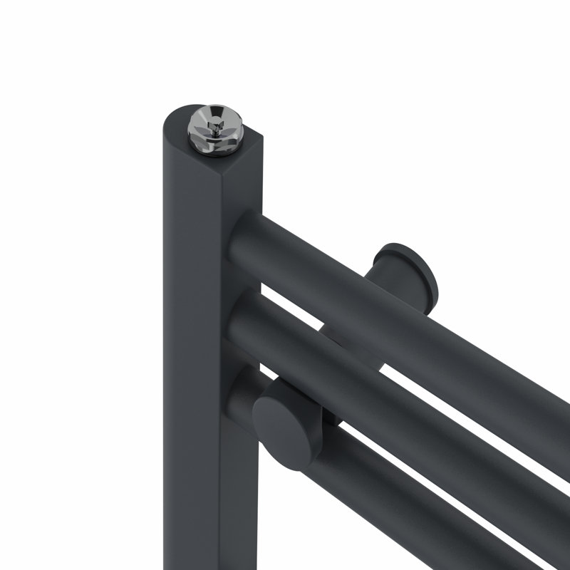 Didama Straight Towel Rail Heated Towel Rails, 60cm H x 40cm W x 3cm D, Anthracite