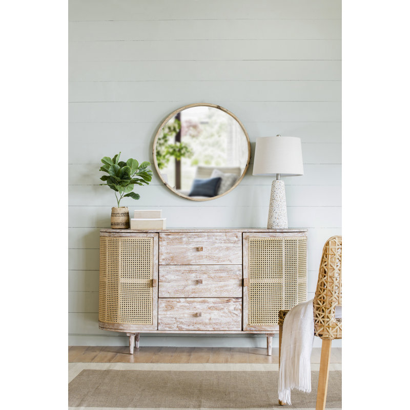Tv Console With Cane Doors