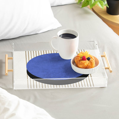 MoonlightPrint Circle Blue Stripes Acrylic Tray