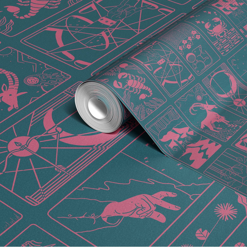 What's Your Sign Wallpaper, Blue/Teal/Pink