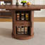 Table de salle à manger extensible 59 po 59 po avec rangement à 2 niveaux pour 4 à 6 personnes, table de cuisine extensible de couleur brun noyer, panneau de fibres à densité moyenne avec finition noyer et base piédestal