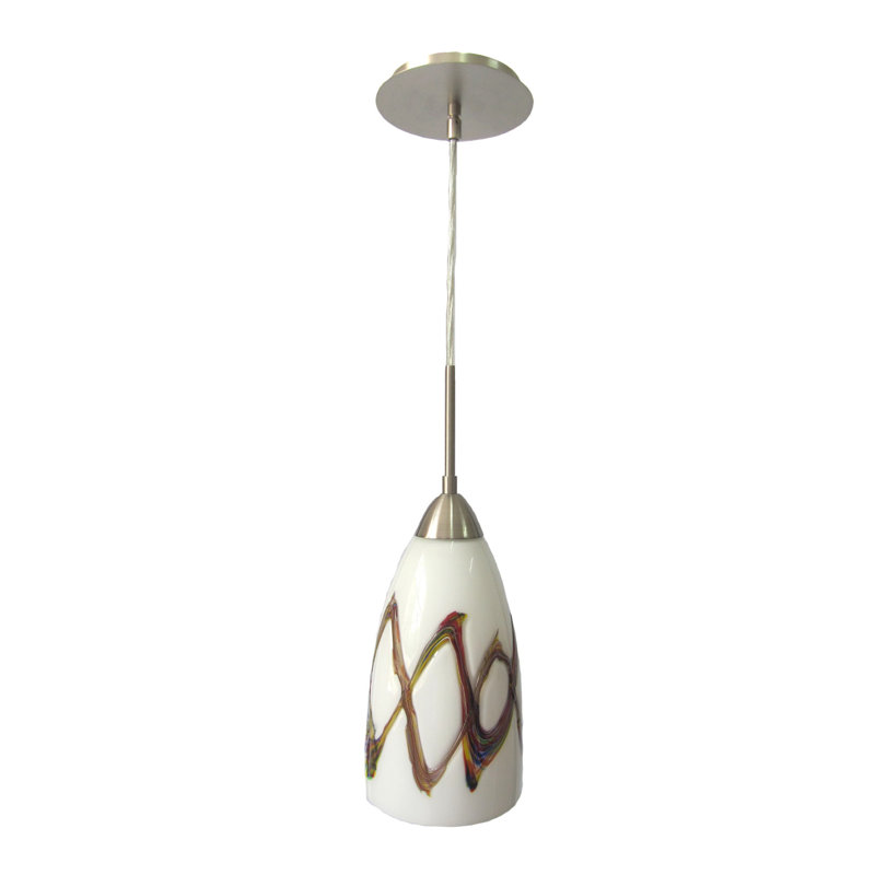 Luminaire suspendu 1 lumière Kellaman, Picasso, Nickel satiné