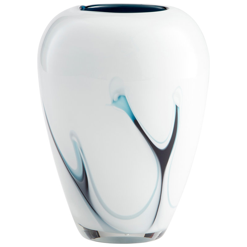 Deep Sky Glass Table Vase, 9" H x 6.5" W x 6.5" D
