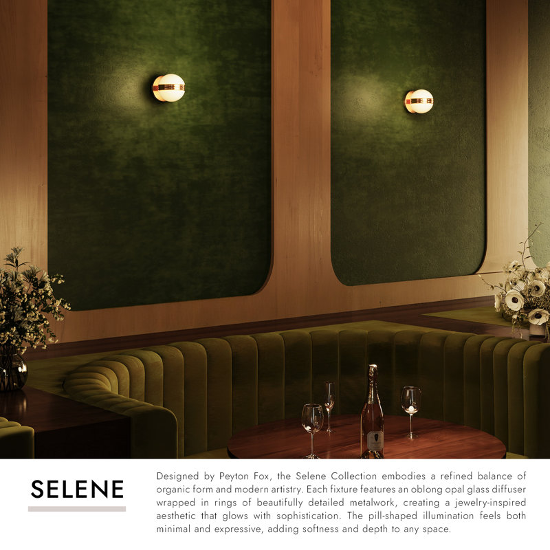 Selene 5-in Gold dimmable LED Wall Sconce, Brushed Gold