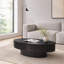 Table basse ovale moderne pour le salon, petite table basse ovale avec piédestal robuste de 43,7 pouces Modern Handcraft