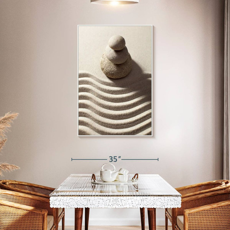 Blanc zen, Cadre flottant blanc, 31 po x 46 po