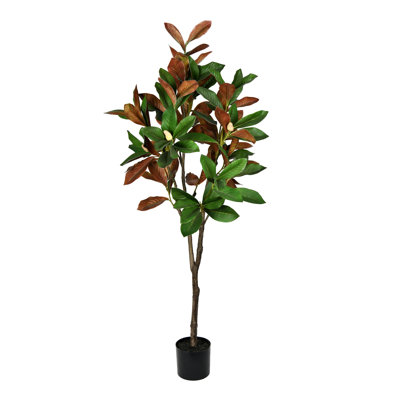 Magnolia artificiel vert en pot