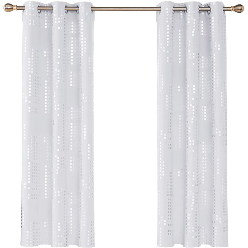 Carmacmoin Room Darkening Curtain Pair, White, 42" W x 63" L