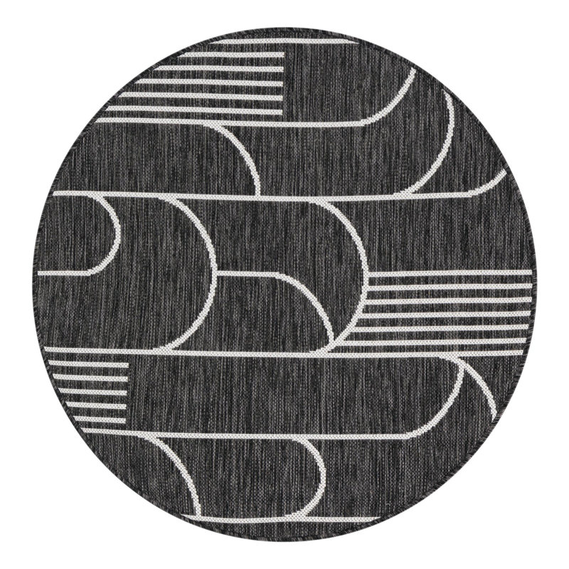Indoor/Outdoor Modern Area Rug, Round 3'3"