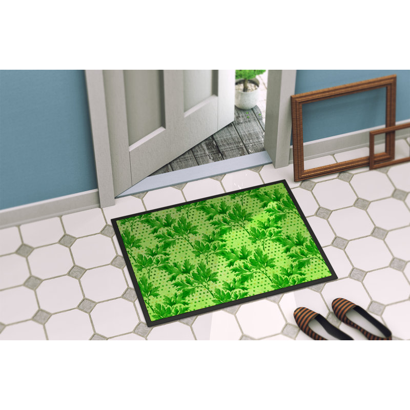 Tapis de porte d’extérieur antidérapant parsley, Rectangle 24 po x 36 po