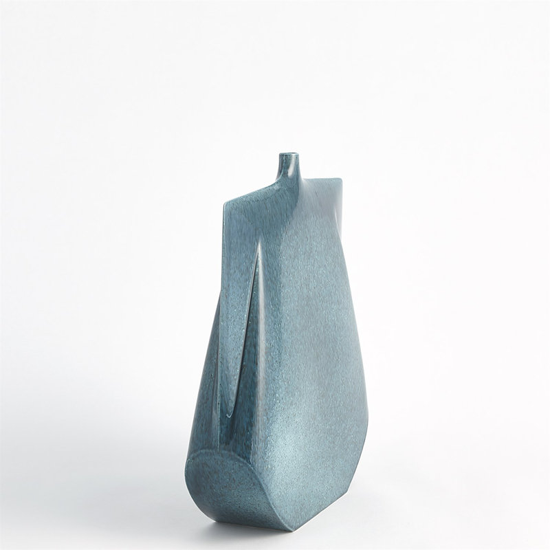 Kimono Vase, Teal, 15.5" H x 13.75" W x 4.25" D