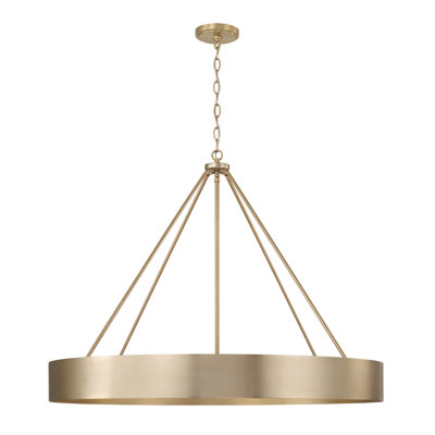 35.75"W x 27.25"H 6-Light Modern Circular Metal Chandelier