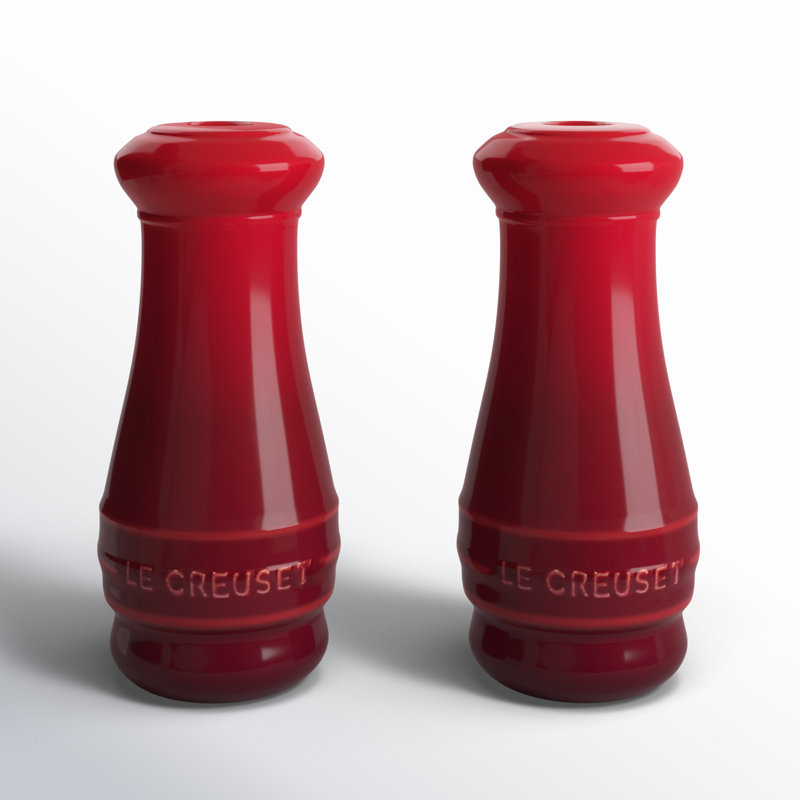 Stoneware Set of 2 Salt and Pepper Shakers, Cerise