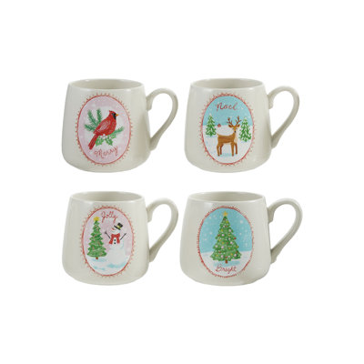 Artisan Stoneware Holiday Mug Motifs
