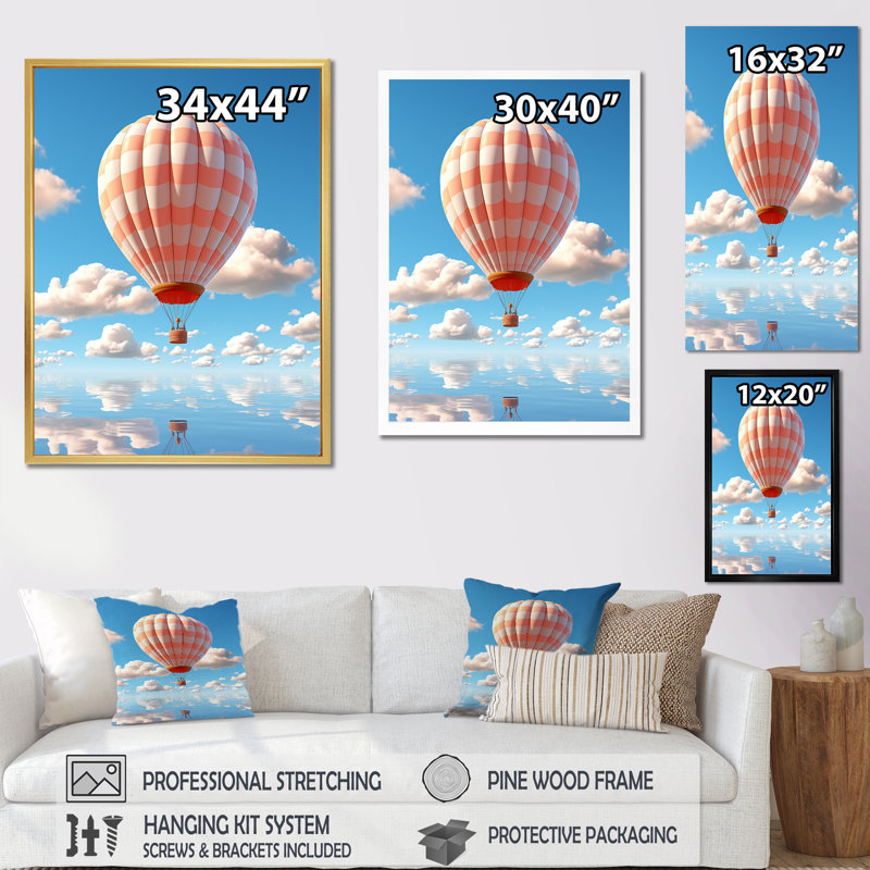 Skyhigh Balloon Whimsy II, reproduction d'art sur toile, Toile tendue, H 20 po x l 12 po x P 1 po