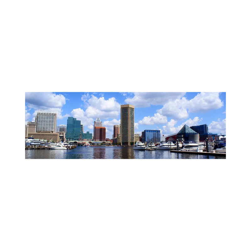 Baltimore Panoramic Skyline Cityscape - Wrapped Canvas Panoramic Print