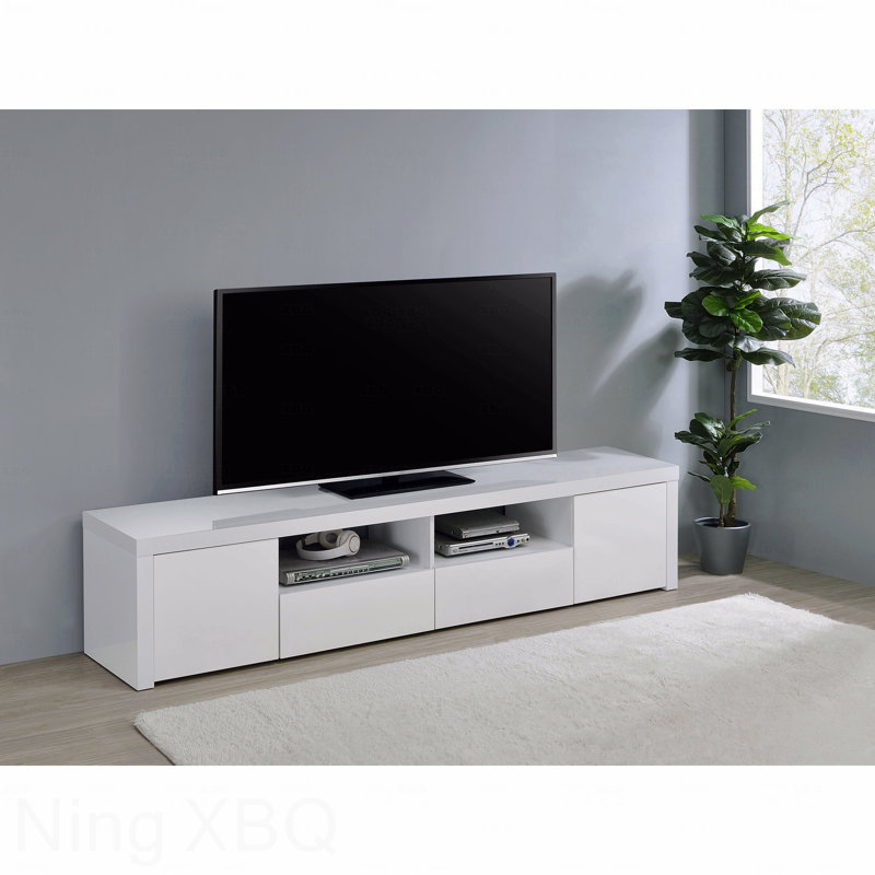 Meuble télé 2 tiroirs ultrabrillant avec tiroirs