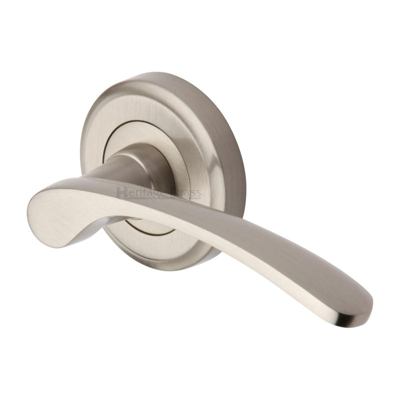 Heritage Brass Sophia Door Handle Kit, Satin Nickel