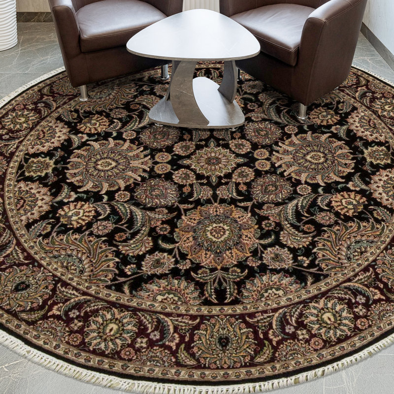 One-of-a-Kind Manchuria Hand-Knotted High-Quality Round Area Rug