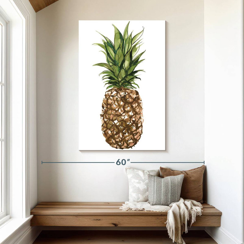 Yarlin Pineapple Watercolor, 48" H x 32" W