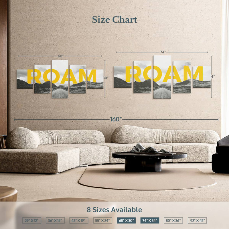 Roam Typography, 12" H x 29" W