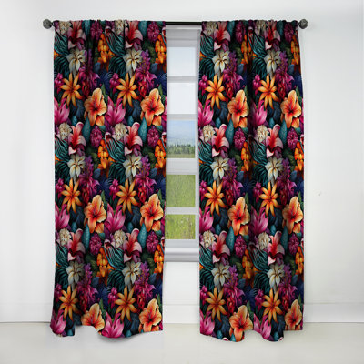 Jungle Splendor - motif tropical I - Rideau floral - Rideau occultant floral - 1 panneau