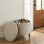 Repose-pieds rond 19 po en lin beige clair Hosta