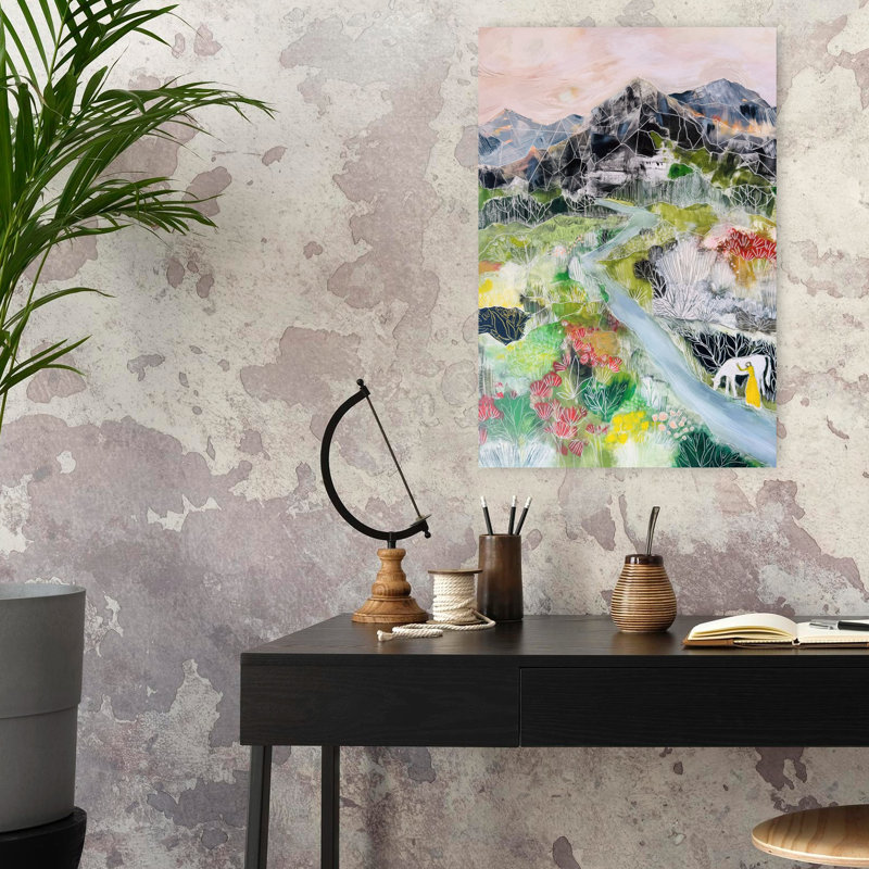 Contemporary Art Abstract Modern Horse Landscape Mountain Wall Art 1 Piece Wrapped Canvas Wall Art, 60.96 cm H x 40.64 cm W