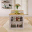 Table de salle à manger rectangulaire extensible 59,50 "avec prise de courant et rangement double-face-67905418-67905419