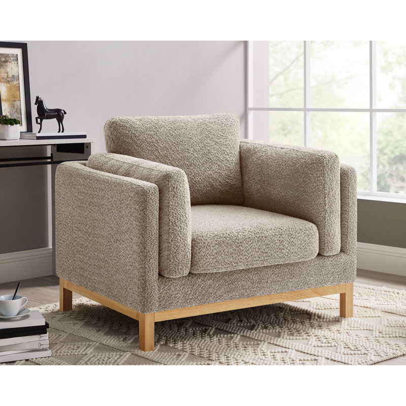 Fauteuil d'appoint surdimensionné 41,34 po Chanequa, Bouclette chameau