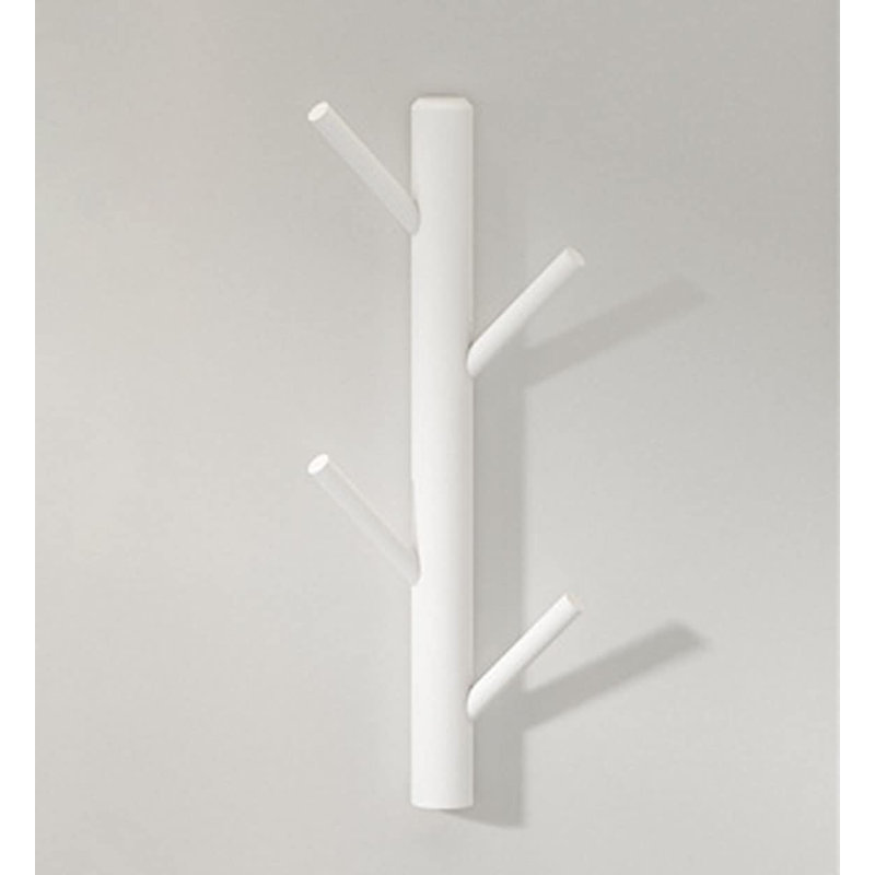 Mirzet Wall 4 - Hook Coat Rack, White
