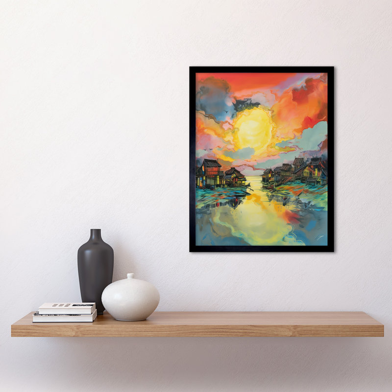 Aneysa Atmospheric Clouds Over Mono Lake Fishing Village At Dawn - Single Picture Frame Print