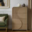 Commode haute Tanya, 4 tiroirs avec panneaux de roseaux, brun naturel