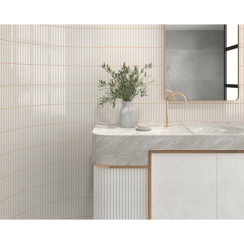 KIT-KAT MOSAIC IVORY GLOSSY 4.5X9, Snow