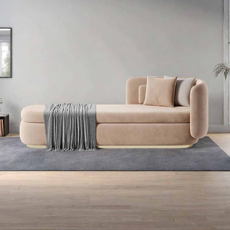 Méridiennes d'intérieur modernes et simples, Mélange de polyester brun clair, Orienté à droite