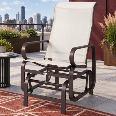 Fauteuil de patio moderne à structure en acier avec glissement fluide, idéal pour les jardins et les balcons