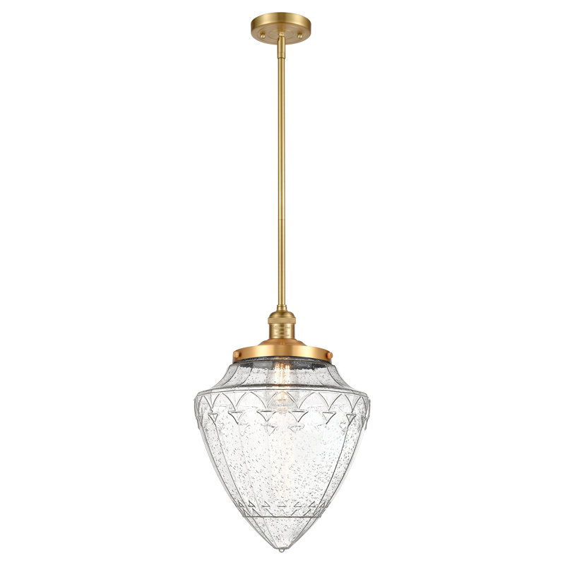 Luminaire suspendu géométrique unique 1 lumière, Grainé, Or satiné