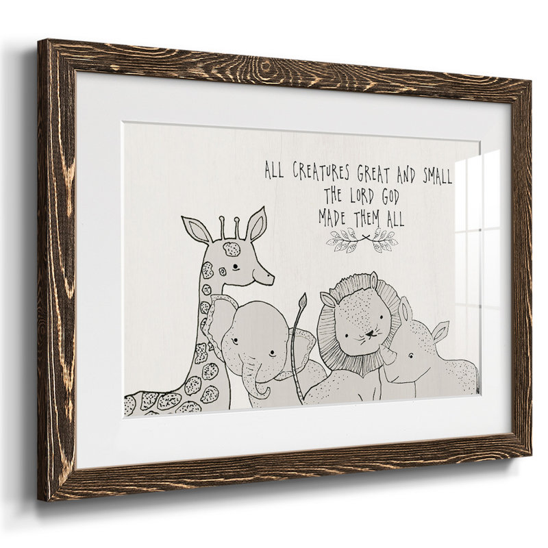 Toutes les créatures, impression sur papier encadrée, Noyer