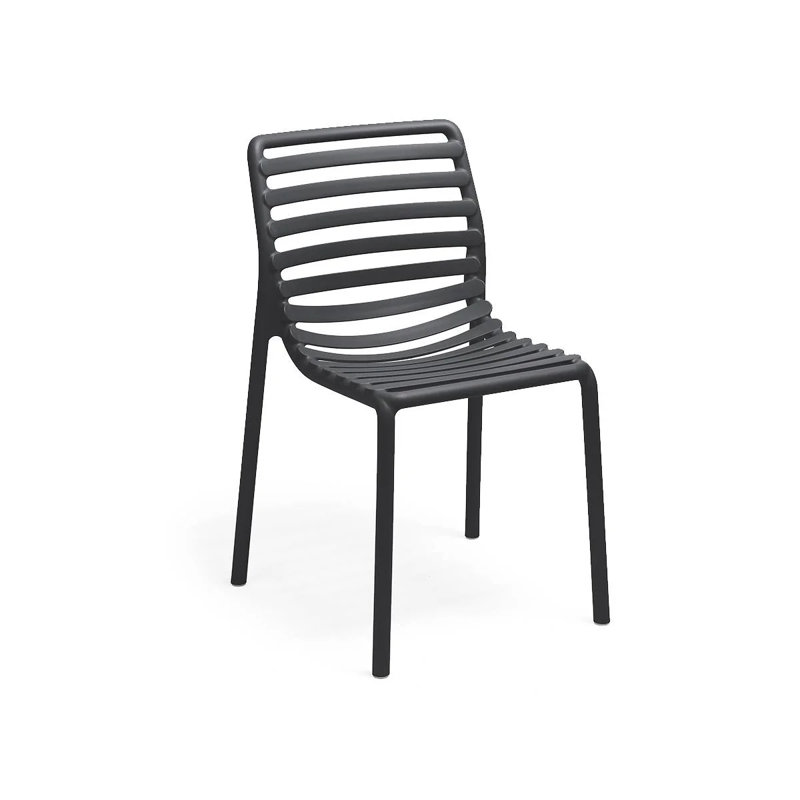 Doga Outdoor Dining Side Chair, Anthracite