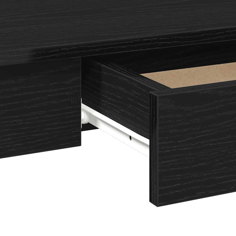 Bureau rectangulaire en bois d'ingénierie standard moderne, Noir