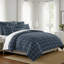 Shay Window Pane Dark Denim Cotton Comforter Set  8 Piece-39251237