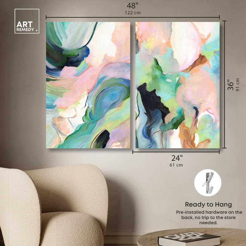 Ensemble de décorations murales modernes "Dreamer Blue Serenity" par Art Remedy, 24 x 36, H 36 po x l 24 po