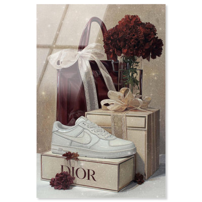 Sneaker Maroon Goods Kitchen Decor Acrylic Print by Art Remedy