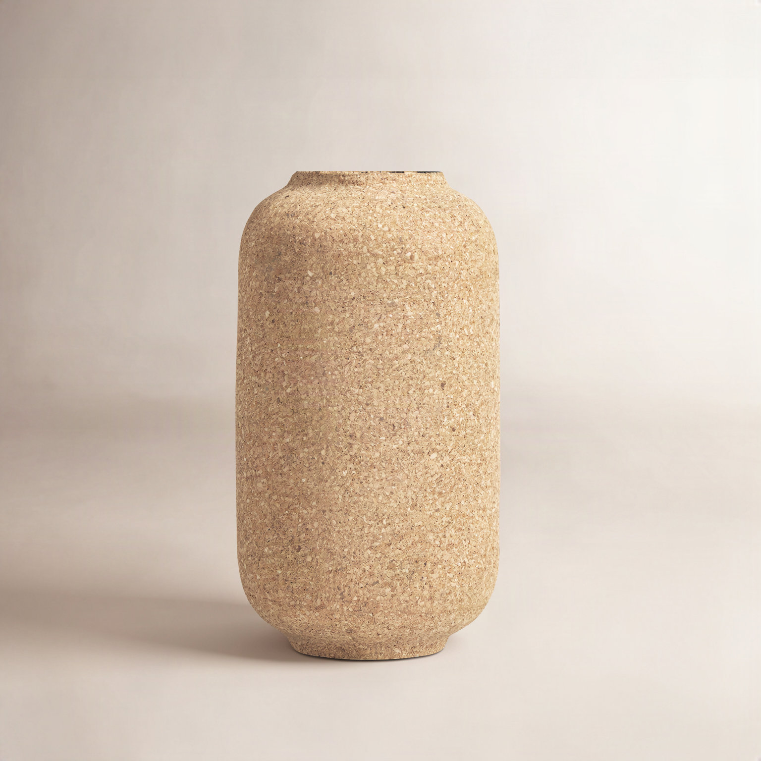 Cork Wrapped Table Vase, 10.75" H x 6" W x 6" D