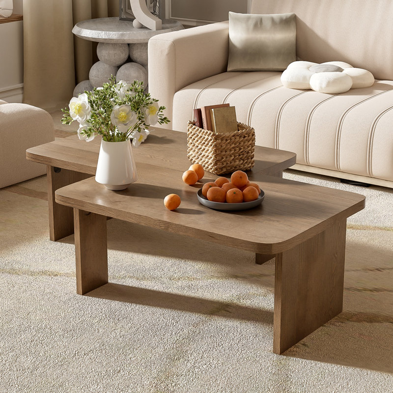 Ensemble de tables basses modernes Modernes, Naturel