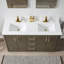 Meuble-lavabo double 60 po avec comptoir en quartz 60 po-109393082