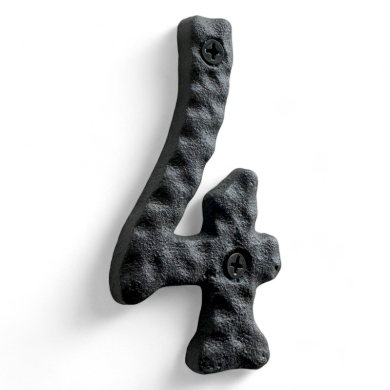 Numéro de maison à fixation en surface en métal 4 po H, 4